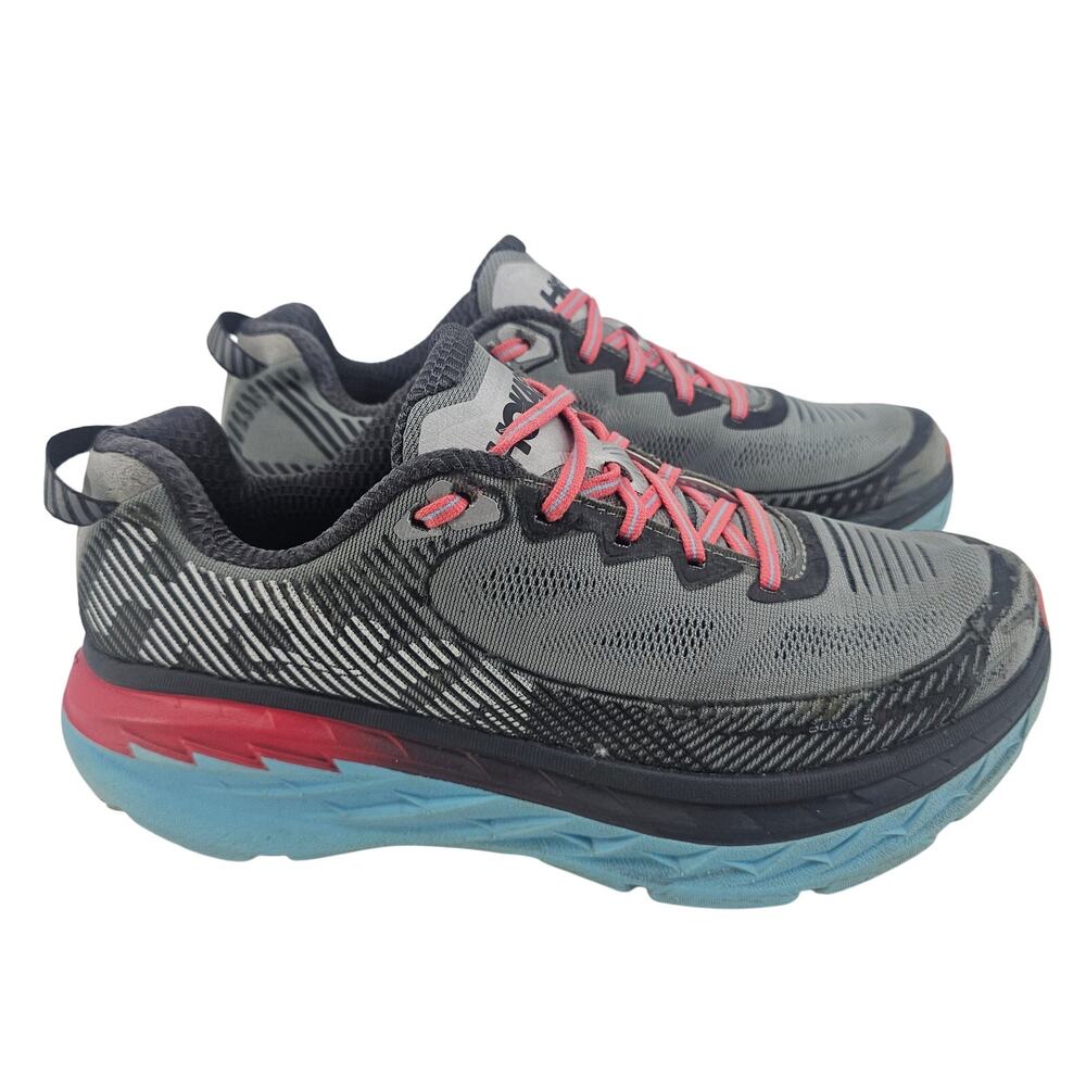 Hoka One One Bondi 5 Women's Size 9.5 Running Shoes Gray 1014759 HRDB